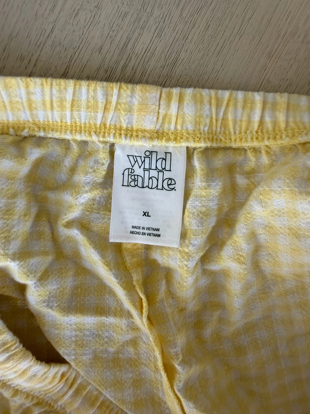 Wild Fable | Embroidered Heart Low-Rise Cover Up Shorts | Yellow Gingham | XL